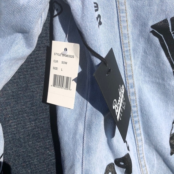 Brooklyn Cloth graphic Artisan oversized denim jacket New L - Picture 5 of 14